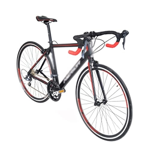 Bicicletas de carretera : TABKER Bicicleta de carretera de 16 velocidades, color negro, 700 x 48 cm (altura recomendada de 160 a 170 cm)