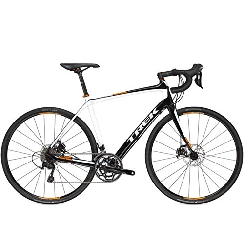 Bicicletas de carretera : Trek Domane 4.3.Disc, Carbon, Carreras, 2015, Negro Blanco Naranja, Rh 56