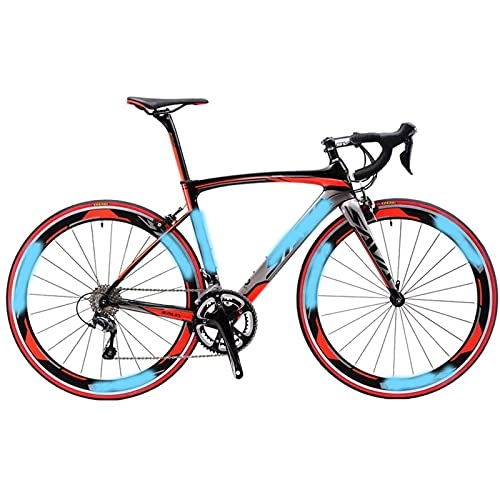 Bicicletas de carretera : WXXMZY Bicicleta De Montaña 700C Bicicleta De Carretera De Fibra De Carbono Bicicleta De Carretera con Horquilla Delantera (Color : Red)