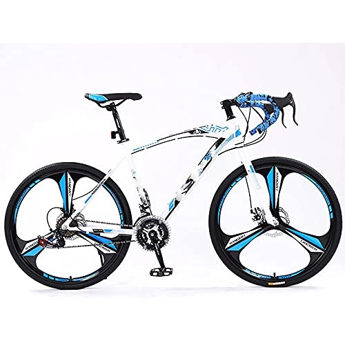 Bicicletas de carretera : WXXMZY Bicicletas, Bicicletas De Doble Disco De Velocidad Variable, Bicicletas De Carretera De 30 Velocidades, Bicicletas De Montaña De Campo Traviesa, (Color : Blue, Size : 21speed)