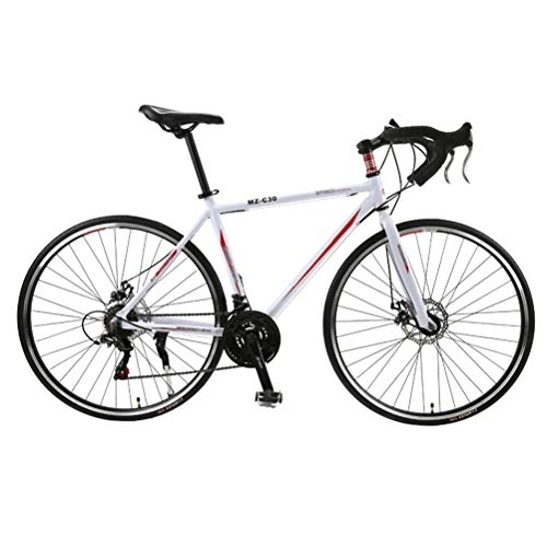 Bicicletas de carretera : ZXLLAFT Bicicleta de Carretera Bicicleta de Carreras de Aluminio 700C Bicicleta de Aluminio Completa con neumáticos de 27 velocidades Grupo y sillín (49 cm), D