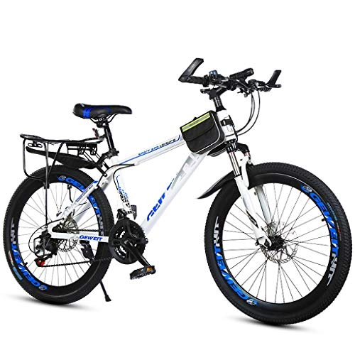 Bicicletas de montaña : 20 Pulgadas Suspensión Delantera Freno De Disco Doble Todoterreno Adultos De Velocidad Variable Bicicleta De Montaña, Azul