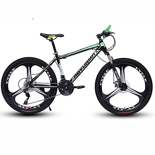 Bicicletas de montaña : 24 / 26inch Mountain Bikes for Adult Men Women Road Bicycle Suspension Forks and Disc Brakes 21-30 Speeds Optional Multi-Color (Color : White Size : 26inch / 30Speed) (Green 24inch / 24Speed)