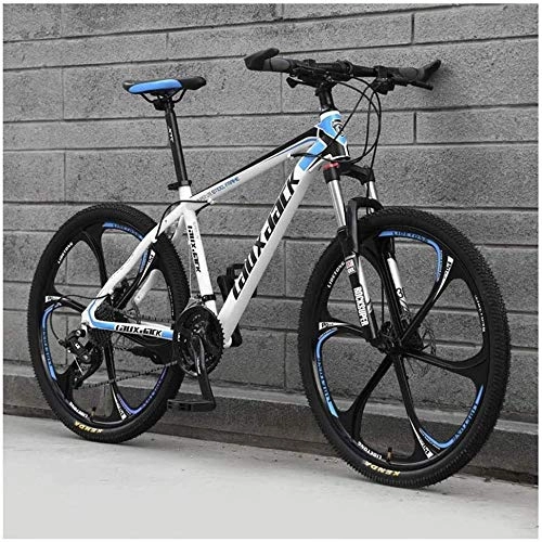 Bicicletas de montaña : 26" MTB Front Suspension 30 Speed Gears Mountain Bike with Dual Oil Brakes Blue