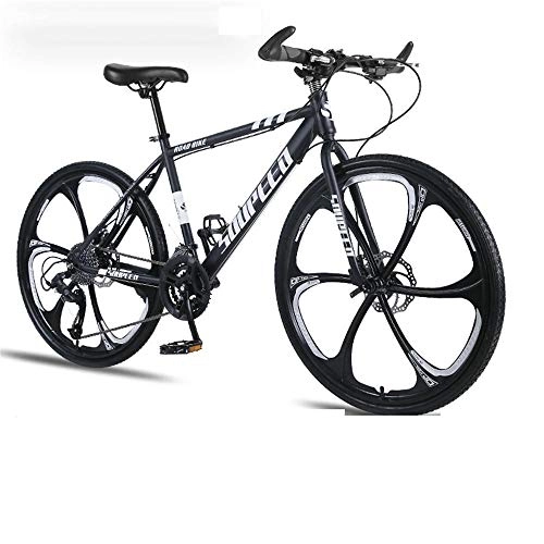 Bicicletas de montaña : 26 Pulgadas Ultralight Bicycle-Mechanical Freno-Adecuado para Estudiantes Adultos Off-Road to Work Mountain Bike Black-24 velocidades