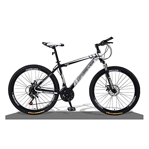 Bicicletas de montaña : 27.5 pulgadas 24 / 27 velocidad bicicleta de montaña freno de disco dual MTB bicicleta para adultos con acero de alto carbono para hombres y mujeres (tamaño: 21 velocidades, color: negro)