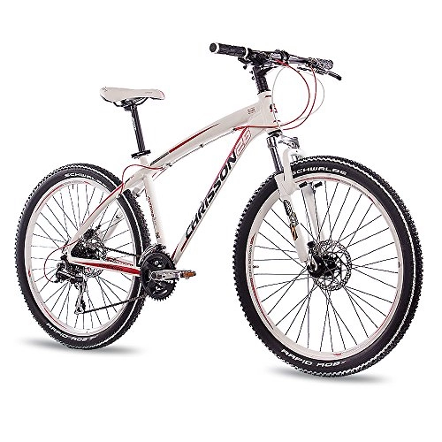 Bicicletas de montaña : 66, 04 cm aluminio bicicleta de montaña bicicleta CHRISSON ALTERO 1, 0 UNISEX con 24 G SHIMANO 2 x disco blanco