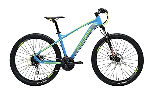Bicicletas de montaña : ADRIATICA Bicicleta MTB WING RS 27, 5 pulgadas, tamaño M SHIMANO ACERA 24 V, azul amarillo