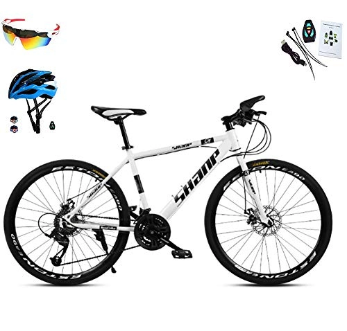 Bicicletas de montaña : AI-QX 26" - Bicicleta BTT de montaña para Hombre, 30 velocidades, Cuadro Aluminio, Frenos V-Brake, Blanco