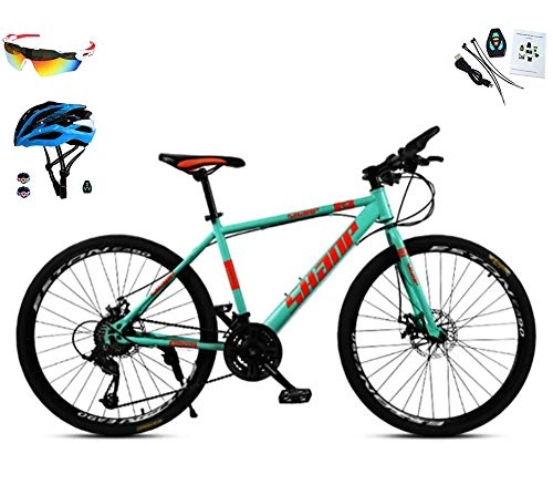 Bicicletas de montaña : AI-QX 26" - Bicicleta BTT de montaña para Hombre, 30 velocidades, Cuadro Aluminio, Frenos V-Brake, Verde