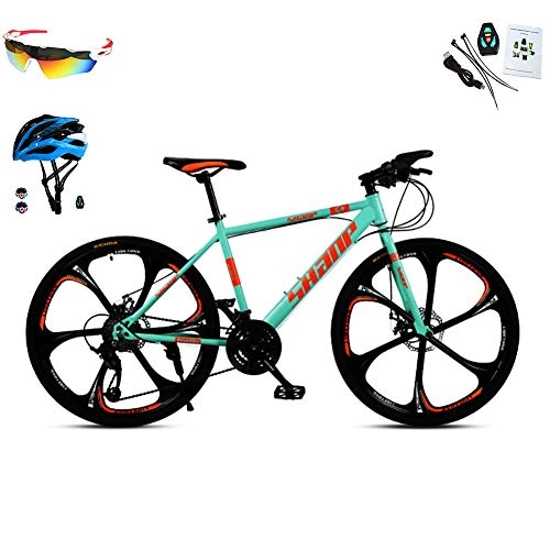 Bicicletas de montaña : AI-QX Bicicleta de montaña Hardtail de 26", con Cambio 30 Marchas, Bicicleta de montaña, ciclocross, Horquilla de suspensin, Frenos de Disco mecnicos, Verde
