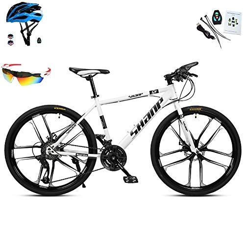 Bicicletas de montaña : AI-QX Bicicleta Montaña 26", 30V, Doble Freno Disco, Blanco