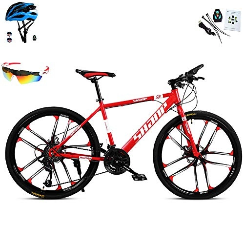 Bicicletas de montaña : AI-QX Bicicleta Montaña 26", 30V, Doble Freno Disco, Rojo