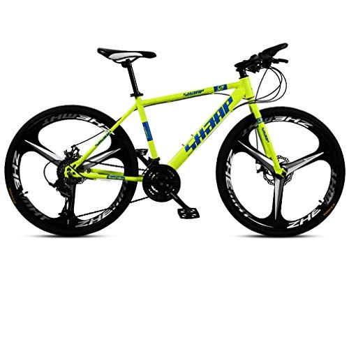 Bicicletas de montaña : AISHFP 24 Pulgadas de Bicicletas de montaña, Bicicletas de Marco Doble Freno de Disco de Acero de Alto Carbono / , Playa de Motos de Nieve de Bicicletas, Ruedas de aleacin de Aluminio, Verde, 27 Speed