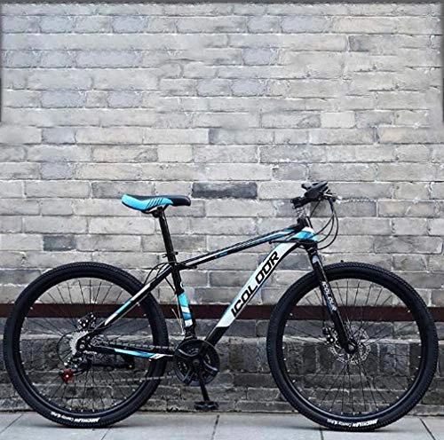 Bicicletas de montaña : AISHFP Variable Bicicleta Plegable de Velocidad montaña, Bicicletas de Aluminio Marco de la aleacin, Doble Disco de Freno de Motos de Nieve Playa de Bicicletas, Ruedas de 26 Pulgadas, Azul, 21 Speed