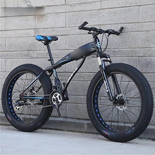 Bicicletas de montaña : ASUMUI Neumático Grueso de 26 Pulgadas, Bicicleta de montaña de Rueda Grande de Velocidad Variable ultraancha, Bicicleta de Estudiante Adulto para Moto de Nieve (Blue 7)