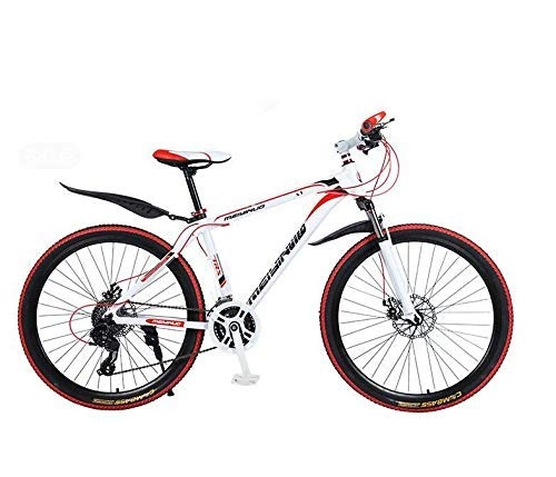 Bicicletas de montaña : AUTOKS Bicicleta de Bicicleta de montaña rígida, Pedales de PVC y Aluminio, Cuadro de aleación de Aluminio y Acero con Alto Contenido de Carbono, Freno de Doble Disco, Ruedas de 26 Pulgadas