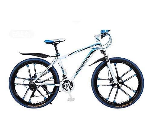 Bicicletas de montaña : AUTOKS Bicicleta de montaña Bicicleta, PVC y Todos los Pedales de Aluminio, Acero de Alto Carbono y Marco de aleación de Aluminio, Doble Freno de Disco, Ruedas de 26 Pulgadas