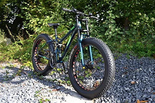Bicicletas de montaña : AWS Fat Tire Bike - Bicicleta de montaña (26 pulgadas, suspensión completa, 21 velocidades)