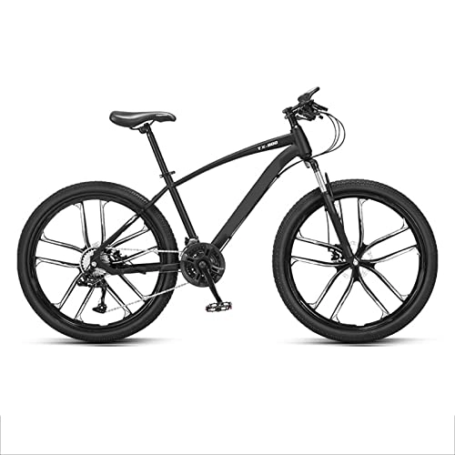 Bicicletas de montaña : AZXV Ruedas de 26 Pulgadas para Hombre Bicicleta de montaña, suspensión Completa de Acero Altamente Carbono MTB Bicicleta, Freno de Disco Doble Antideslizante, 30 velocid black-21