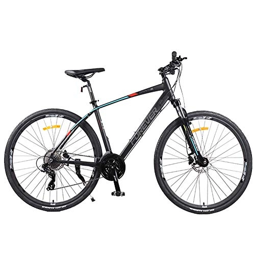 Bicicletas de montaña : AZYQ Bicicletas de montaña para mujer, bicicleta de montaña de 27 pulgadas y 27 velocidades, bicicleta de montaña rgida de doble disco con marco de aluminio, asiento ajustable, gris, Gris
