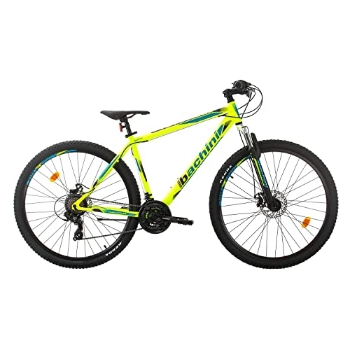 Bicicletas de montaña : Bachini Legend 29 Pulgadas Bicicleta de montaña Hombre Frenos de Disco, Shimano 21 velocidades (Verde Neón Mate)