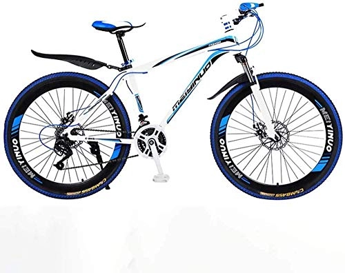 Bicicletas de montaña : Baozge 26 en Mountain Bike de 24 velocidades para adultos ligeros de aleación de aluminio Full Frame rueda suspensión delantera hombres bicicleta freno de disco azul 1 – azul 2