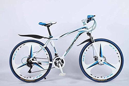Bicicletas de montaña : Baozge 26 en Mountain Bike de 24 velocidades para adultos ligeros de aleación de aluminio Full Frame rueda suspensión delantera hombres bicicleta freno de disco azul 1 – azul 3