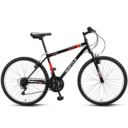 Bicicletas de montaña : BCX Bicicleta de carretera de 26 pulgadas, bicicleta de carretera con cuadro de acero de alto contenido de carbono para adultos de 18 velocidades, bicicleta de ciudad con horquilla delantera amortigu