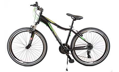Bicicletas de montaña : BDW Bicicleta de montaña Adventure de 26 pulgadas, de aluminio, suspensión completa, 21 marchas, para niños y niñas, color negro