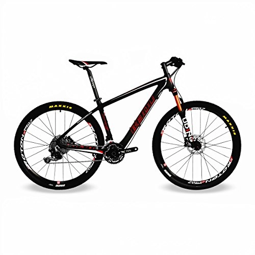 Bicicletas de montaña : BEIOU® 650B bicicleta de montaña 27, 5-pulgadas 10, 7 kg marco ultraligero de fibra de carbono T800 30 velocidades M610, Shimano Deore MTB mate 3 K CB20, matte black