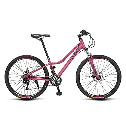 Bicicletas de montaña : Bicicleta, bicicleta de montaña de 24 velocidades, bicicleta de doble choque, con marco de acero de alto carbono y ruedas de 26 pulgadas, para mujeres y adolescentes, fácil de instalar, antidesli