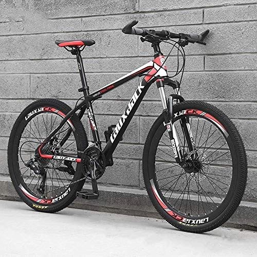 Bicicletas de montaña : Bicicleta de Carretera 24 velocidades Ligero Marco de Acero al Carbono Freno de Disco Rueda de radios Bicicletas de montaña Bicicletas Rojo, 26 Pulgadas