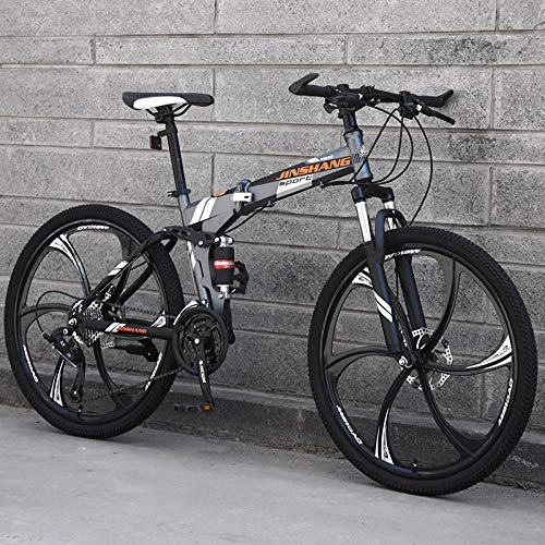 Bicicletas de montaña : Bicicleta de montaña, bicicleta de ciudad, bicicleta para hombres y mujeres, marco de acero de 24 velocidades, rueda de 26 pulgadas con 3 radios, bicicleta plegable de doble suspensin q16