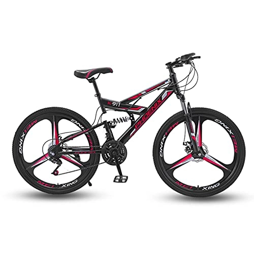 Bicicletas de montaña : Bicicleta de montaña, Bicicleta De Montaña Bicicleta, Bicicleta Juvenil 26 Pulgadas 21 Bicicletas De Carretera De 21 Velocidades Bicicleta De Freno De Doble Disco Para Hombres Y Femenino, (Color:rojo)