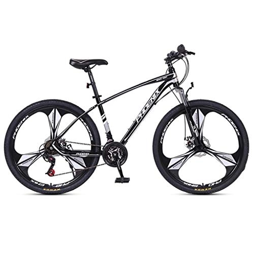 Bicicletas de montaña : Bicicleta de Montaña, Bicicleta de montaña, de 26 pulgadas rueda del mag, bicicletas de marco de acero al carbono, 24 de velocidad, doble disco de freno y suspensión delantera ( Color : Black+White )