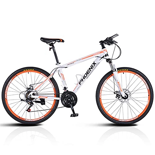 Bicicletas de montaña : Bicicleta de montaña, Bicicleta De Montaña De Suspensión Completa, Bicicleta De 26 Pulgadas De 21 Velocidades De Aluminio Con Marco De Aluminio Bicicleta De Carretera Con Frenos De Dobl(Color:naranja)