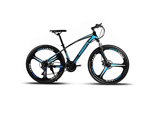 Bicicletas de montaña : Bicicleta de Montaña Bicicleta de Montaña Unisex Bicicleta de Montaña de 21 / 24 / 27 Velocidad Acero de Alto Contenido en Carbono 26 Pulgadas Ruedas de 3 Rayos con Disco Y Freno Tenedor, Azul, 21 velocidad