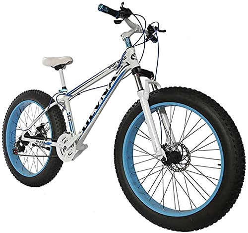 Bicicletas de montaña : Bicicleta de montaña con neumáticos gruesos de 20 / 26 pulgadas, bicicleta de carretera al aire libre para hombres y mujeres adultos, bicicleta para arena, 21-27 velocidades, freno de disco, horquilla