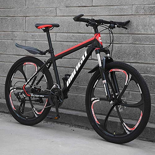 Bicicletas de montaña : Bicicleta De Montaña con Suspensión Completa 21 / 24 / 27 / 30 Velocidad Bicicleta 26 Pulgadas MTB Frenos De Disco Bicicleta De Velocidad Variable, Negro + Blanco, 24 Velocidades