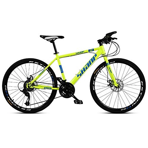Bicicletas de montaña : Bicicleta de montaña de 24 / 26 pulgadas, con suspensión de 21 marchas, doble freno de disco para niños y hombres
