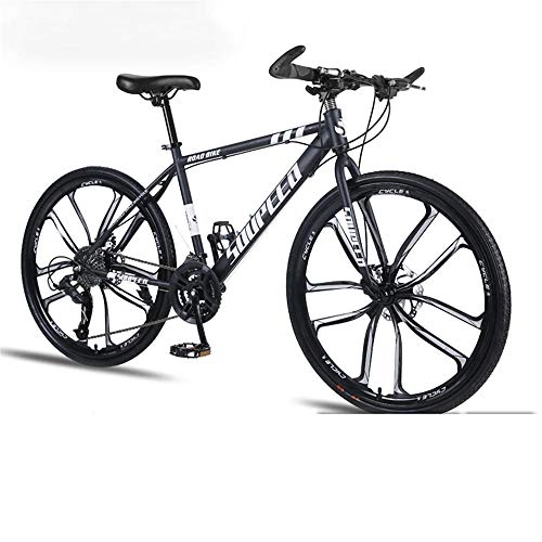 Bicicletas de montaña : Bicicleta de montaña de 26 Pulgadas 21-Speed-Dual Disc Frenos para Estudiantes Adultos Off-Road-Diez Blade Wheels-Bicycle Black-30 Velocidad