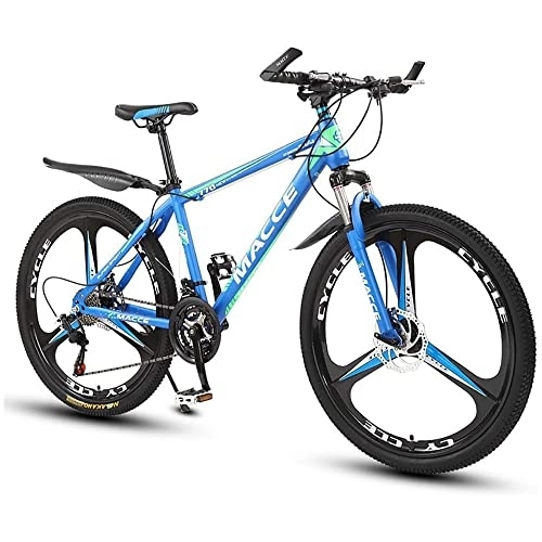 Bicicletas de montaña : Bicicleta de montaña de 26 pulgadas 3 ruedas de corte Bicicleta de montaña de suspensión completa con bloqueo Horquilla de suspensión 150 kg de capacidad de carga adecuada para adultos, Azul, 24speed