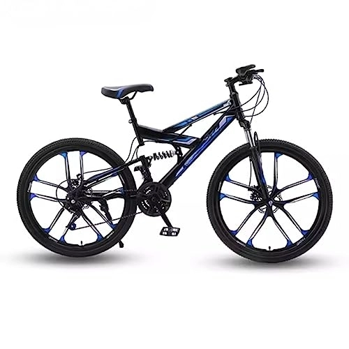 Bicicletas de montaña : Bicicleta de montaña de 26 pulgadas con velocidad variable, bicicleta híbrida cómoda para adultos, bicicleta de cercanías, para adultos y adolescentes, capacidad de carga de 120 kg (black blue 27 speed)