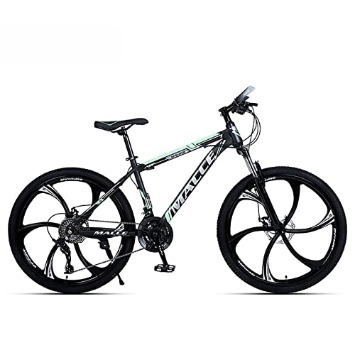 Bicicletas de montaña : Bicicleta de montaña de 26 pulgadas para mujeres / hombres, ligera, 21 / 24 / 27 velocidades, bicicletas MTB para adultos, marco de acero al carbono, suspensión delantera, F, 27 speed