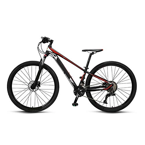 Bicicletas de montaña : Bicicleta de montaña de 29 pulgadas, bicicleta de montaña todo terreno ultraligera / 36 velocidades, bicicleta juvenil resistente, adecuada para ciclistas de entre 59 y 74.8 pulgadas de alto, Black red
