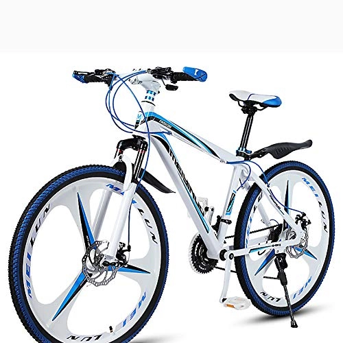 Bicicletas de montaña : Bicicleta De Montaña Hombre, Adulto Bicicleta De Trekking Doble Freno Disco Mujer, Bicicleta De Carretera Suspensión Delantera 26 Pulgadas Velocidad Adolescentes Azul 21 Velocidad