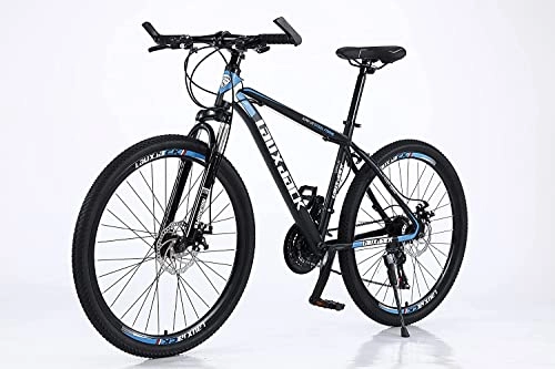 Bicicletas de montaña : Bicicleta de montaña Lauxjack para niños y niñas, hombres y mujeres, 26 pulgadas, 27, 5 y 29 pulgadas, bicicleta MTB, Shimano, 21 velocidades, color azul y blanco (26 pulgadas, azul)