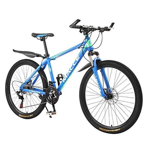 Bicicletas de montaña : Bicicleta de montaña Maixi de 26 pulgadas, 24 velocidades, plegable, 26 pulgadas, velocidad variable, doble absorción de choque, color azul, tamaño 66.04 cm