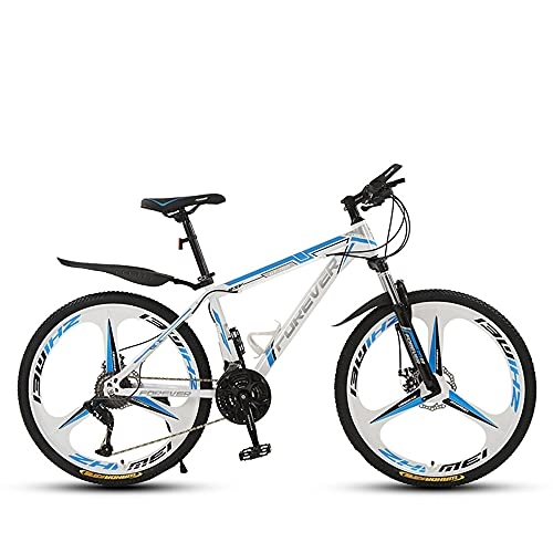 Bicicletas de montaña : Bicicleta de montaña, marco de acero con alto contenido de carbono, 24 " / 26", 21-30 velocidades | Bicicleta todoterreno con freno de disco doble de suspensión delantera, Sin demora en el cambio